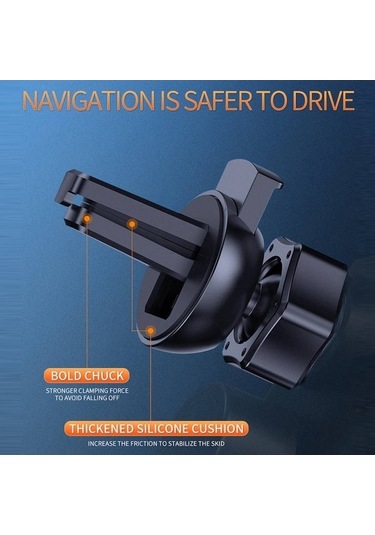 Wondernest Q3 Kızılötesi İndüksiyon Manyetik Araç Şarj Braketi, Mikro Usb + 8 Pin + Usb-c Konnektör Siyah Siyah