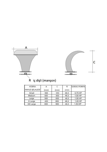 Watershut 400X800Mm Kobra Şelale Havuz Şelalesi Paslanmaz Çelik