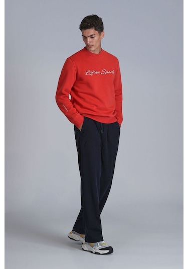 Lufian Erkek Loved Sweatshirt 112030137 Açık Kırmızı Açık Kırmızı