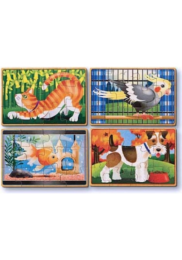 Melissa And Doug Ahşap 12X4 Yapboz Seti Evcil Hayvanlar