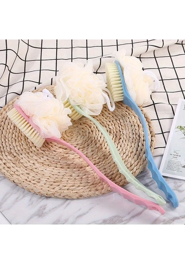 Hightower Mavi Japon Banyo Fırçası Ve Sırt Masaj Aleti - Uzun Saplı 2si1 Arada Vücut Fırçası