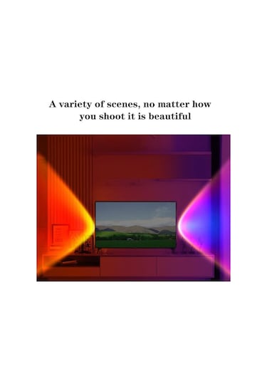 Beyaz Gün Batımı Lambası Usb Kahve Dükkanı Duvar Dekor Işıkları 28cm Çok Renkli