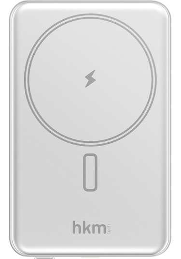 Mag Lite Wireless 5.000 Mah 20W Magsafe Uyumlu Manyetik Kablosuz Powerbank Ultra Ince Gümüş Renk