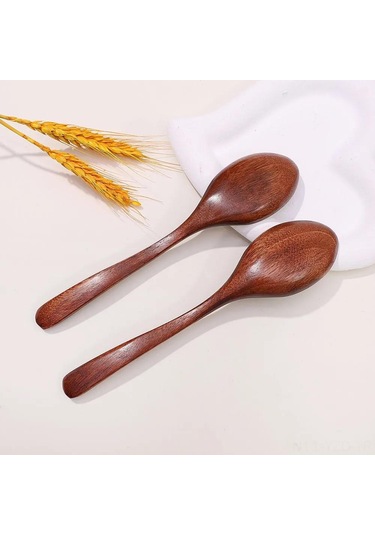 Yuntech01 1 Adet Nanmu Ahşap Kaşık - Uzun Saplı, Uçlu, 18.5x4 Cm, Doğal, Sağlıklı Ve Çevre Dost Mutfak Kaşığı