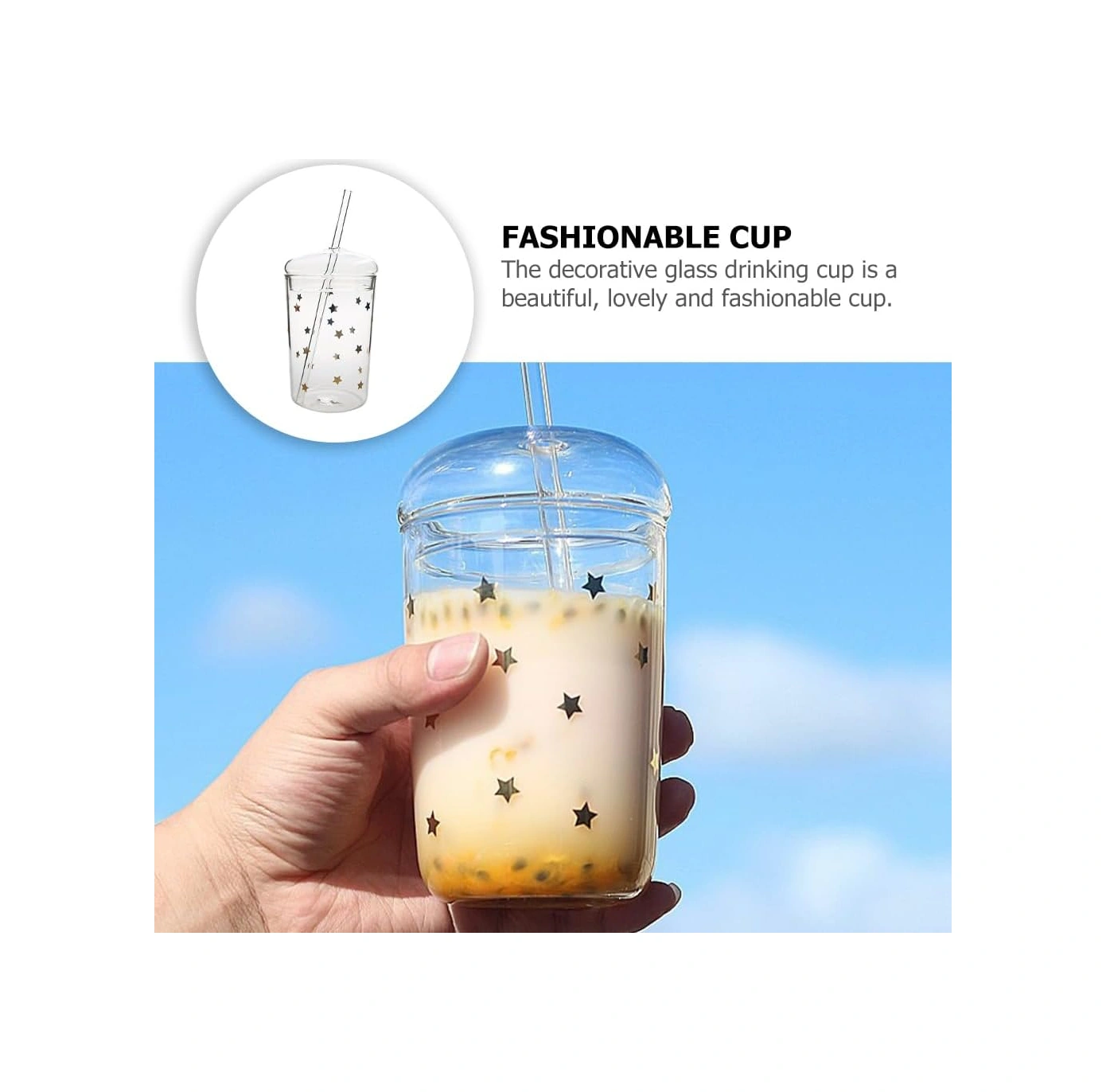 Kapaklı Ve Pipetli Mason Kavanozu - Boba Cam Bardak Estetik Bardaklar - Şeffaf Su Şişeleri Kapaklı Ve Pipetli Yeniden Kullanılabilir Kupa