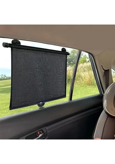 Xuweiwei Siyah 45x50 Cm Rulo Noktalı Araç Güneşlik Perdesi Kolay Takılır Uv Isı Koruma