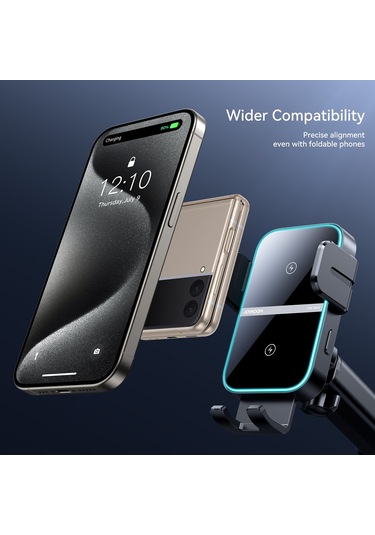 Joyroom Jr-zs246s Araç Enstrüman Platformu Kablosuz Şarj Cihazı Telefon Tutucu Siyah