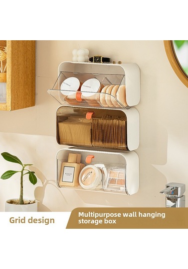 Geeroyoo Duvar Tipi Bölmeli Organizer, Pp Plastiği İle Dayanıklı, Kapaklı Ev & Dormitory Depolama Kutusu, Renk: Transparan Fıstık Kahverengi