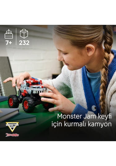 LEGO® Technic Monster Jam™ ThunderROARus™ Çek-Bırak 42200 - 7 Yaş ve Üzeri Canavar Kamyon Seven Çocuklar için Oyuncak Yapım Seti (232P)