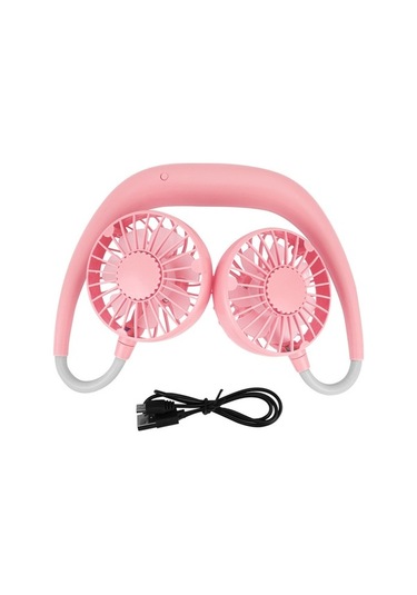 Pazly Boyun Bağlı Mini Fan Pembe - 3 Hız - Renkli Işık - Usb Şarjlı Kullanışlı