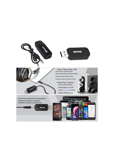 Sones M1 Bluetooth Ses Verici Alıcı Adaptörü Taşınabilir Ses Çalar Siyah