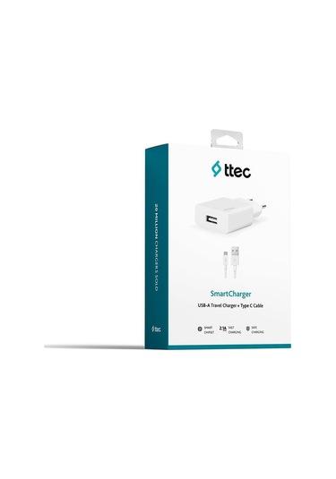 Ttec Smartcharger Seyahat Şarj Aleti 2.1A + Type-C Kablo Beyaz- 2
