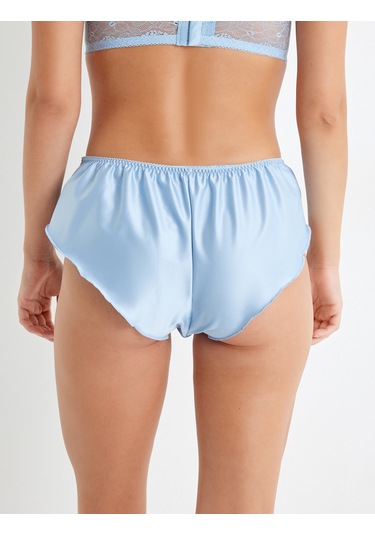Koton Rahat Kalıp Yüksek Bel Saten Şort Külot Mavi 5wlk30188mk Mavi