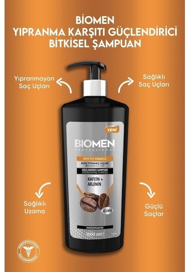 Biomen Professional Kuru Ve Yıpranmış Saçlar İçin Kafein & Arjinin Şampuan 2 x 1 L