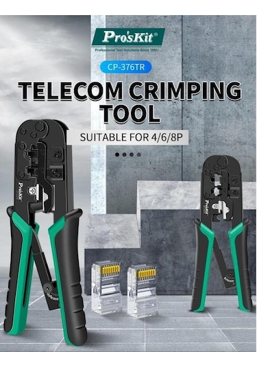 Proskit Cp-376tr 4p/6p/8p Rj11/rj12/rj45 Cat5 Cat6 Konnektör Sıkma Pensesi