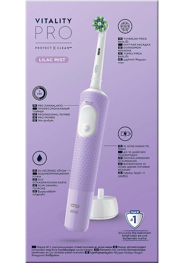 Oral-B Şarjlı Vitality Pro Koruma ve Temizlik Elektrikli Diş Fırçası Lila