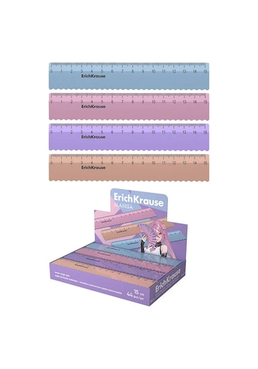 Erichkrause 4'lü Dalgalı Kenarlı Ölçüm Cetveli Plastik Erich Krause Manga 308288790 Violet
