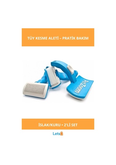 Kedi Ve Köpekler İçin 2'li Tarak Ve Tüy Kesme Aleti Seti