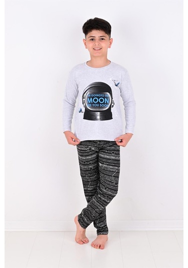 Vitmo Erkek Çocuk Pijama Takımı Moon Uzun Kollu Pamuklu