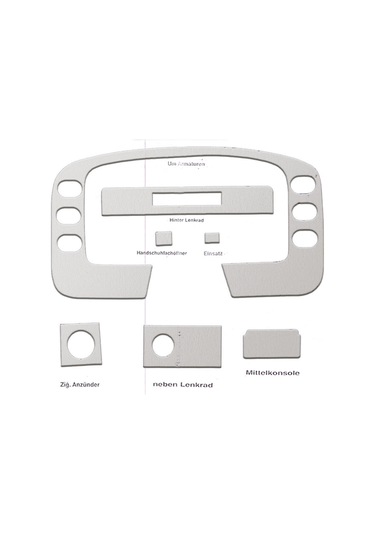 Ford Transit Konsol-torpido Kaplama 1995-1997 12 Parça-alüminyum Alüminyum