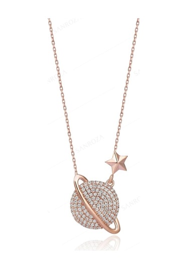 Gezegen Gümüş Kolye, Sanroza Gümüş Kolye, Gümüş Kolye, Kolye (261635546)