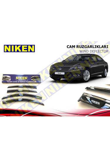 Volkswagen Passat B8 2015 - 2020 Niken Kromlu Cam Rüzgarlığı 4Lü
