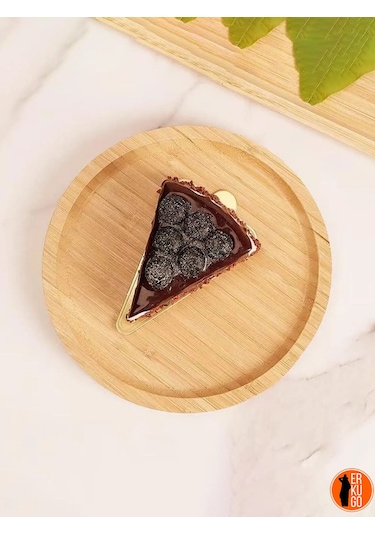 6'lı Bambu Yuvarlak Sunum Tabağı, Servis Tabağı, 20x20 Cm