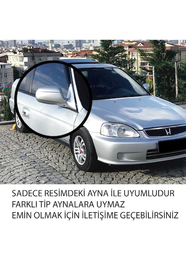 Honda Civic 1996 2000 Yarasa Ayna Kapağı - Parlak Siyah - Abs Plast