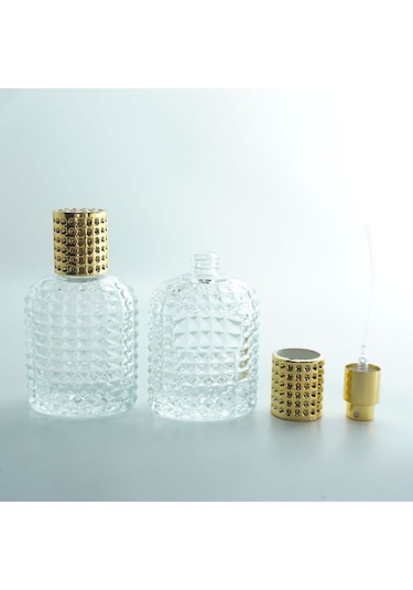 Parfüm Şişesi 50 Ml 10 Adet Oval Noktalı Kristal Boş Parfüm Şişesi