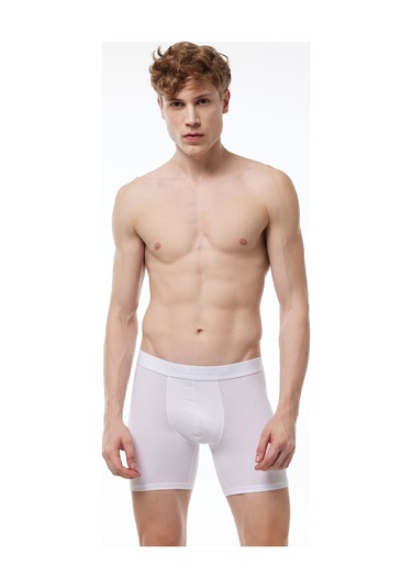 Malabadi Erkek Beyaz 3 Lü Paket Modal Uzun Boxer 010 Beyaz