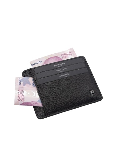Pierre Cardin Siyah Floater Unisex Deri Kartlık 0422a41 Siyah