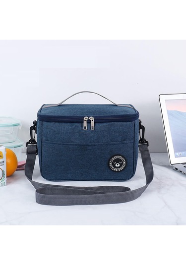 Lacivert Sofieles Piknik Yalıtımlı Öğle Yemeği Kutusu Taşınabilir Soğutmalı Çanta Büyük Kapasiteli Su Geçirmez Öğle Yemeği Çantası Piknik Çantası M Lacivert