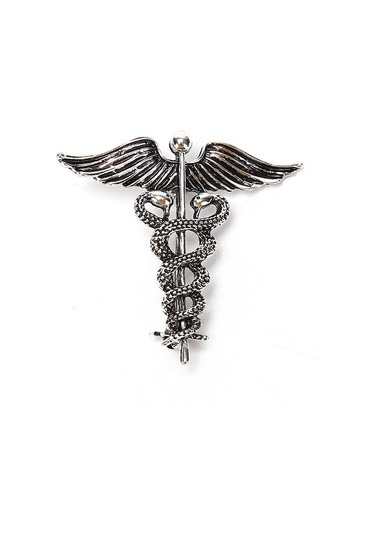 Moda Retro Melek Kanatları Erkek Rozet İğnesi Yılan Broşlar Yaka Madalyası Dekorasyonu Gümüş