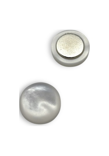 Eşarp Ve Şal Mıknatısı Mermer Beyaz - Başörtü Tutucu Kadın Tesettür Aksesuar Mıknatıs Beyaz