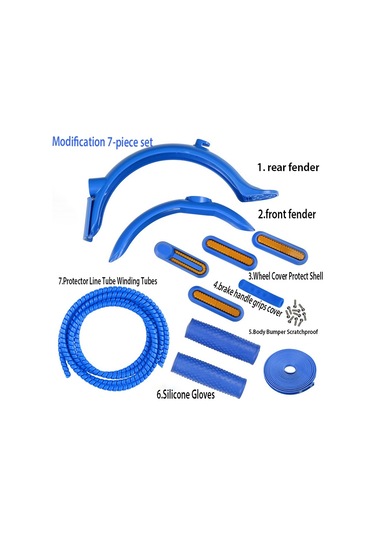 7 Adet / Paket Xiaomi M365 / 1s / M365 Pro / M365 Pro 2 Elektrikli Scooter Dönüşüm Kiti Arka Çamurluk Fren Jant Kapağı Yedek Aksesuar - Sarı