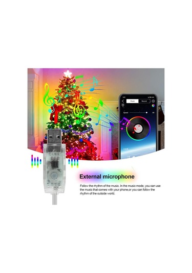 Usb Dekoratif Damla Led Kumandalı Rgb Led Işık 10 M