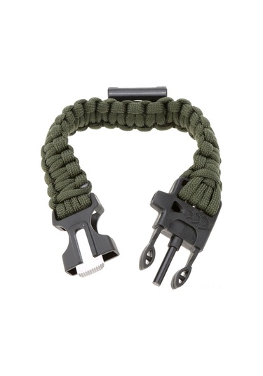Wezone Yeşil Askeri Kurtarma Bileklik, 3m Paracord, Çakmak Taşı, İçinli Pıçak Ve Şişe Açıcı İle Doğal Etkinlikler İçin Koyu Yeşil