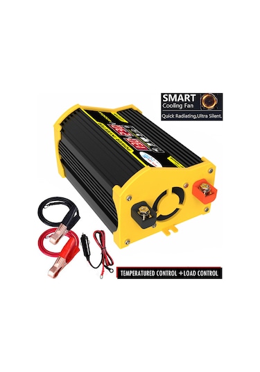 Taşınabilir İnverter Araba Güç İnvertörleri Dc12volt'tan Ac110/220volt'a Trafo 4000w Modifiye Sinüs -siyah