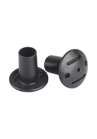 2 Adet Anti-delinme Fiş Kapağı Alpenstock Destek Çubuğu Koruyucu Kılıf Anti-patlama Çadır Direği Plastik Kask Siyah