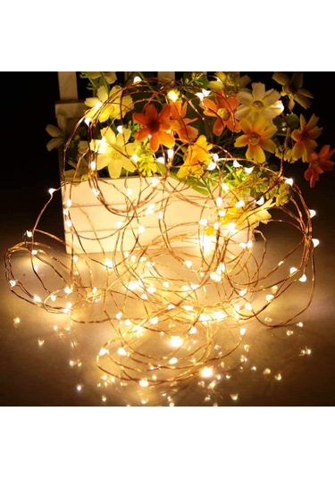 Peri Led Işık 3 Metre (sarı) Pilli + 15 Adet Küçük  Mandal