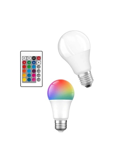 Bfs Akıllı Rgb Led Ampul Led Uzaktan Kumandalı Renk Değiştiren Ampul Çok Renkli