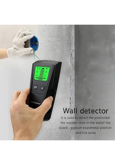 Elmpaly Siyah 3'lü Metal Ağaç Dedektörü Lcd Ekranlı Duvarda Metal Ahşap Kiriş Ve Kablo Tarayıcı