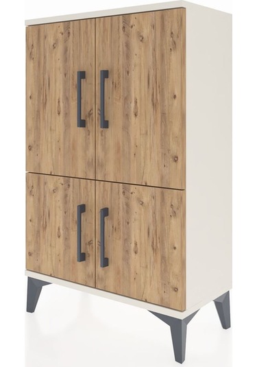 Arges Komodin 2 Raflı 4 Kapaklı 60x30x96 Aytaşı-çam Aytaşı