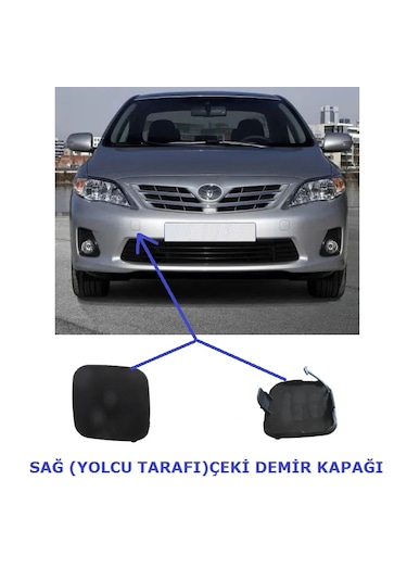 Toyota Corolla Ön Tampon Çeki Demiri Kapağı Sağ Kare 2010-2013 Ar