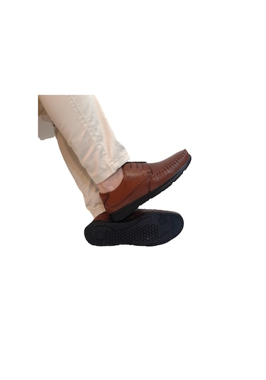 Fiyra Fth03 Kahverengi Hakiki Deri Kaymaz Bağacaklı Erkek Ayakkabı Kahverengi