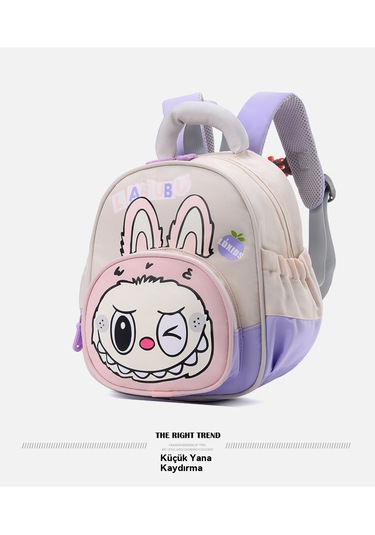 Labubu Sevimli Çizgi Film Sırt Çantası Büyük Kapasiteli Sırt Çantası Yeşil