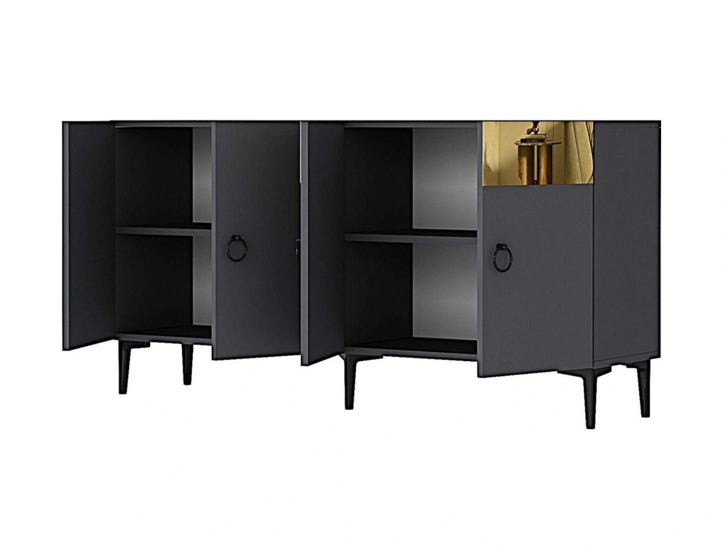 Ka1514ag Gama150 Konsol, Kahve Köşesi, Tv Sehpası Antrasit-gold 150cm Antrasit