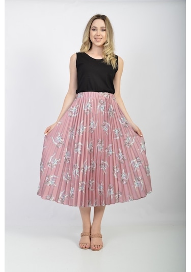 Soralline Bayan Plisoley Etek 781 Gül Kurusu Gül Kurusu Gülkurusu