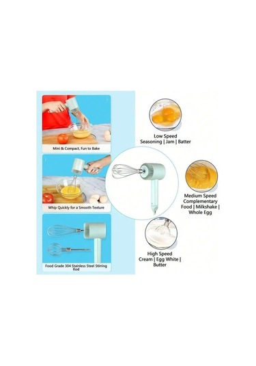 Ulzyvf Ürün Başlığı: Usb Şarj Edilebilir Maksimum Güçlü Ev Akülü Mikser, Yeşil Yeşil