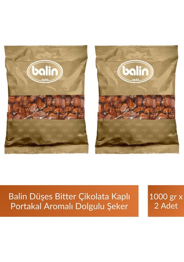 Balin Düşes Çikolata Kaplı Portakal Aromalı Sert Şeker 1000 Gr X 2 Adet